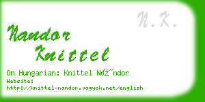 nandor knittel business card